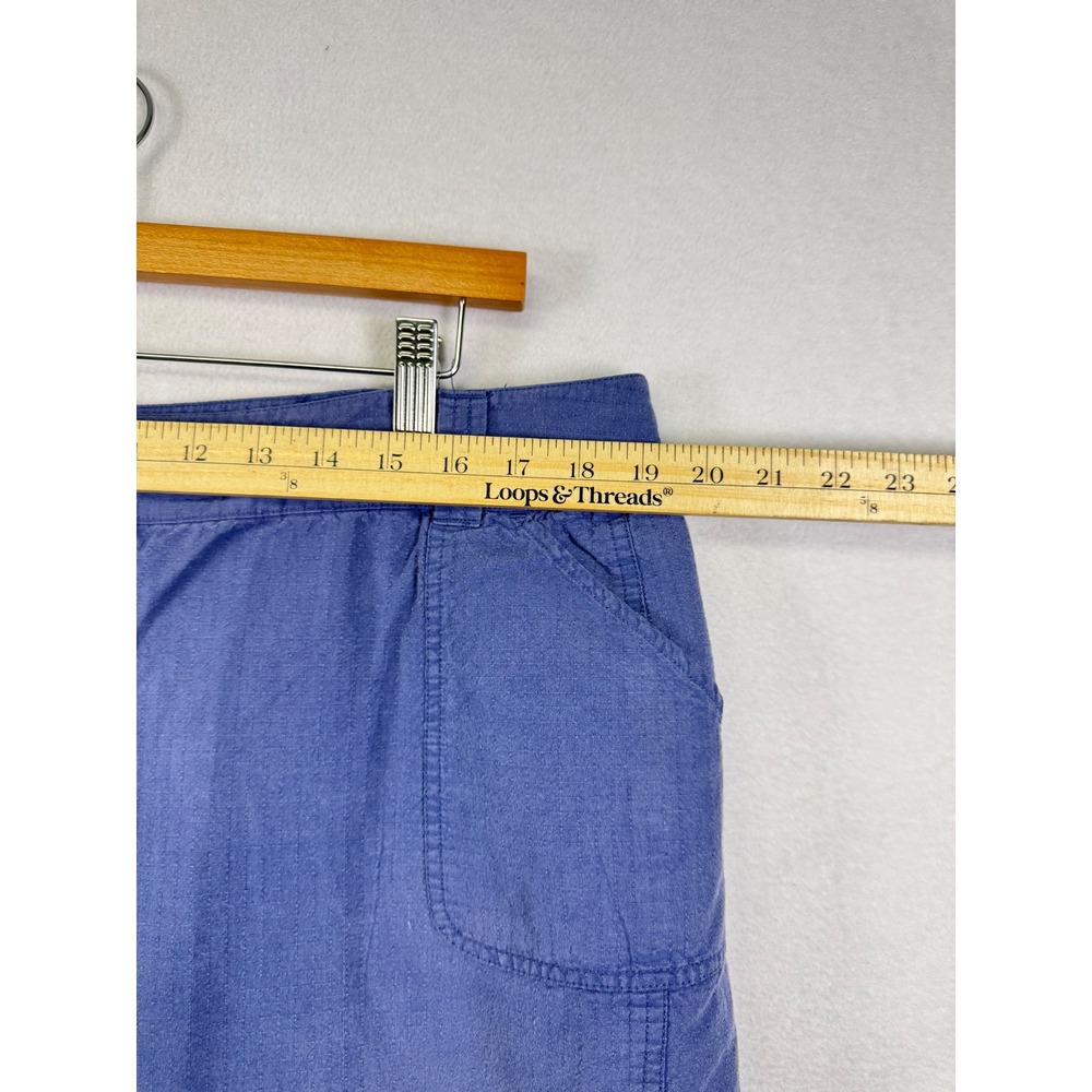 Sport Collection Women's Blue Herringbone Capris Size 10 Roll Tab Hem - Picture 8 of 9